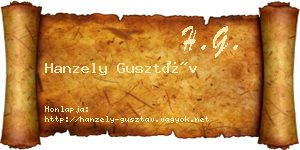 Hanzely Gusztáv névjegykártya
